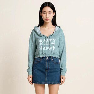 SALTY & HAPPY Beach Hoodie NWT LARGE